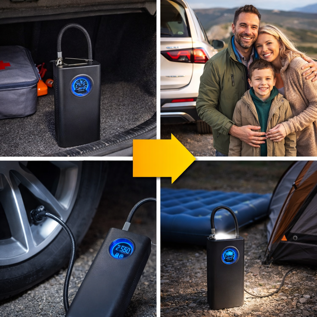 PressGo™ – Compressore Portatile Auto Wireless